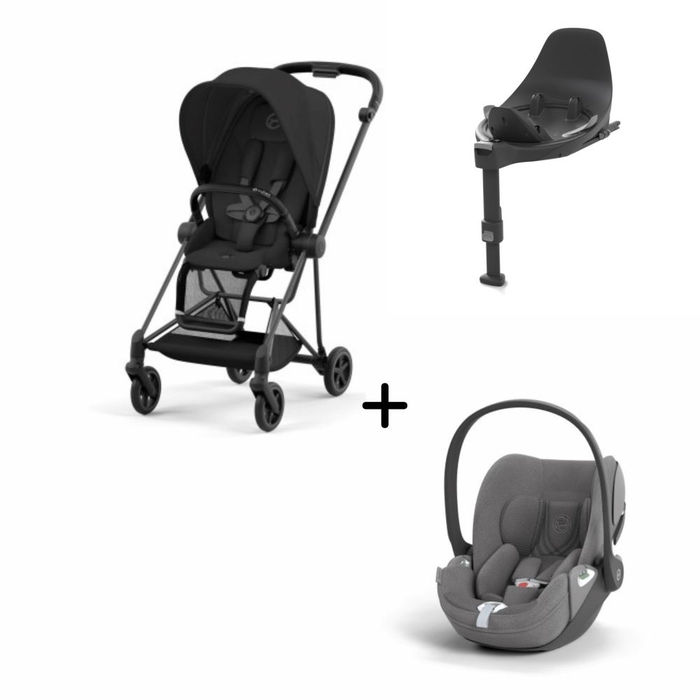 Carrinho de Bebé Mios Matt Black, Babycoque Cloud T i-Size Plus e Base T i-Size Cybex - Cybex - PACKMIOS012-001
