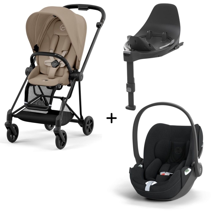 Carrinho de Bebé Mios Matt Black, Babycoque Cloud T i-Size Plus e Base T i-Size Cybex - Cybex - PACKMIOS012-014