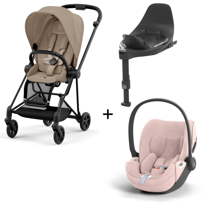 Carrinho de Bebé Mios Matt Black, Babycoque Cloud T i-Size Plus e Base T i-Size Cybex - Cybex - PACKMIOS012-016