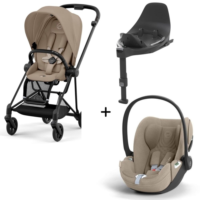 Carrinho de Bebé Mios Matt Black, Babycoque Cloud T i-Size Plus e Base T i-Size Cybex - Cybex - PACKMIOS012-017