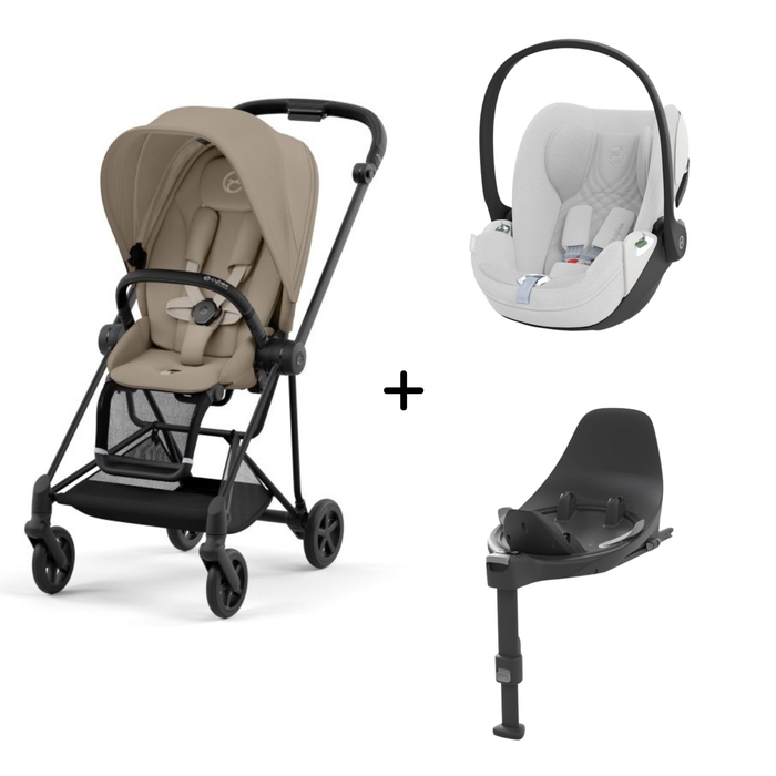 Carrinho de Bebé Mios Matt Black, Babycoque Cloud T i-Size Plus e Base T i-Size Cybex - Cybex - PACKMIOS012-018