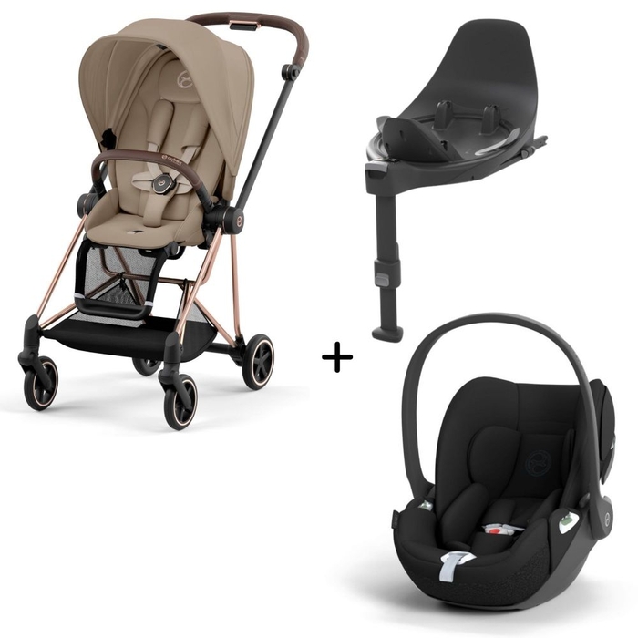Carrinho de Bebé Mios Rosegold, Babycoque Cloud T i-Size e Base T i-Size Cybex - Cybex - PACKMIOS014-006