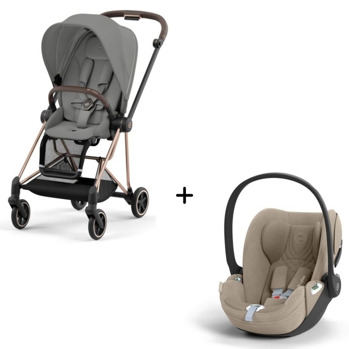 Carrinho de Bebé Mios Rosegold e Babycoque Cloud T i-Size Plus Cybex - Cybex - PACKMIOS015-011
