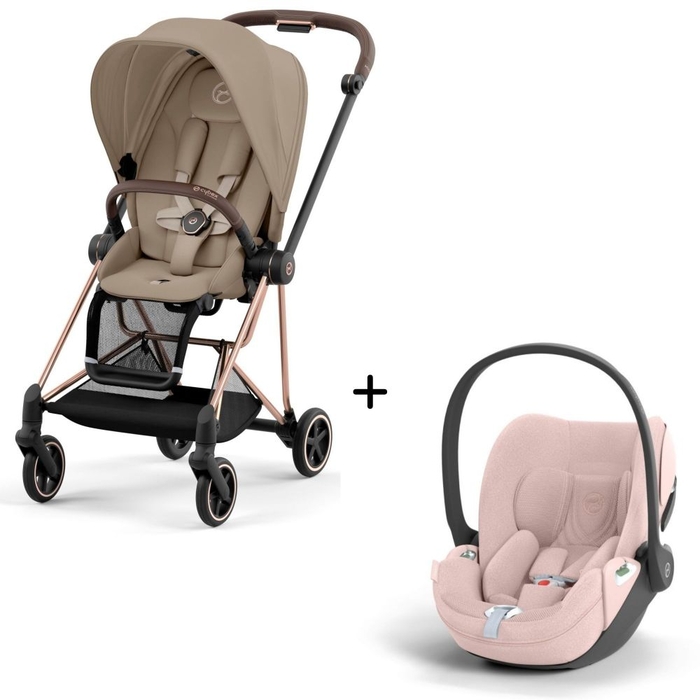 Carrinho de Bebé Mios Rosegold e Babycoque Cloud T i-Size Plus Cybex - Cybex - PACKMIOS015-016