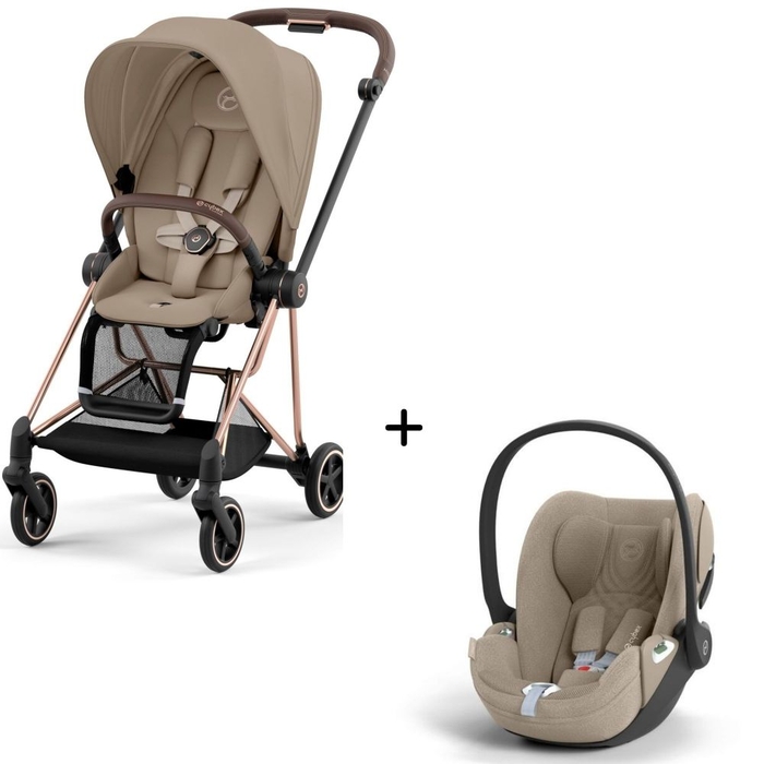 Carrinho de Bebé Mios Rosegold e Babycoque Cloud T i-Size Plus Cybex - Cybex - PACKMIOS015-017