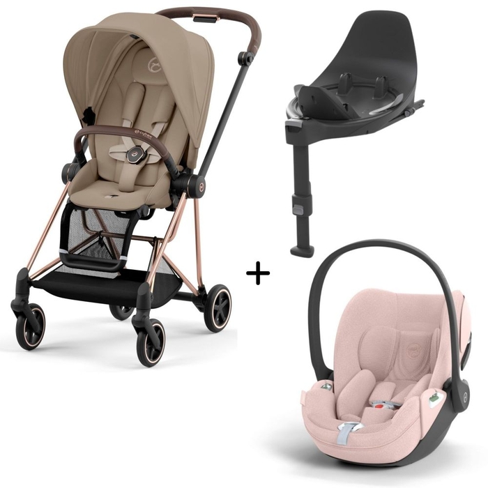 Carrinho de Bebé Mios Rosegold, Babycoque Cloud T i-Size Plus e Base T i-Size Cybex - Cybex - PACKMIOS016-016