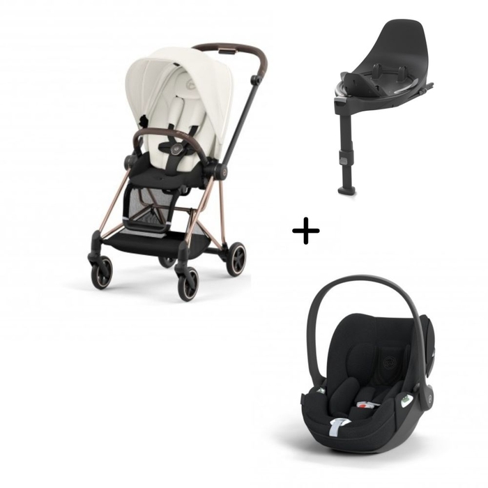 Carrinho de Bebé Mios Rosegold, Babycoque Cloud T i-Size Plus e Base T i-Size Cybex - Cybex - PACKMIOS016-026