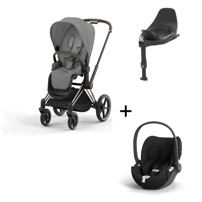 Carrinho de Bebé Priam Rosegold, Babycoque Cloud T i-Size e Base T Isofix i-Size Cybex - Cybex - PACKPRIAM002-004