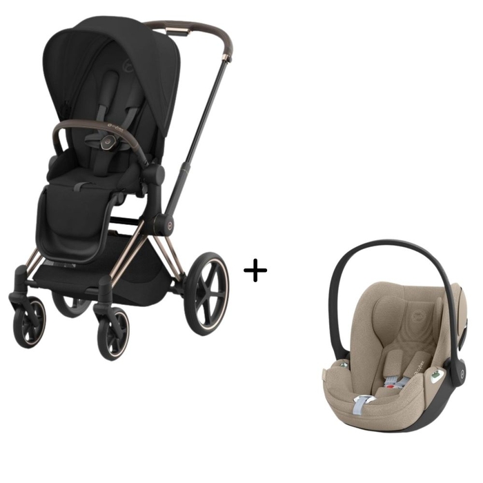 Carrinho de Bebé Priam Rosegold e Babycoque Cloud T i-Size Plus Cybex - Cybex - PACKPRIAM003-005