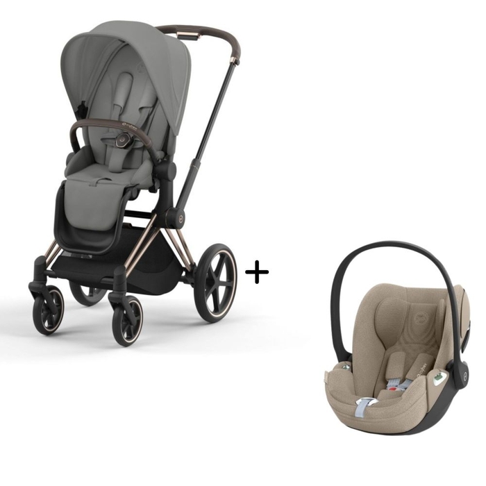 Carrinho de Bebé Priam Rosegold e Babycoque Cloud T i-Size Plus Cybex - Cybex - PACKPRIAM003-011