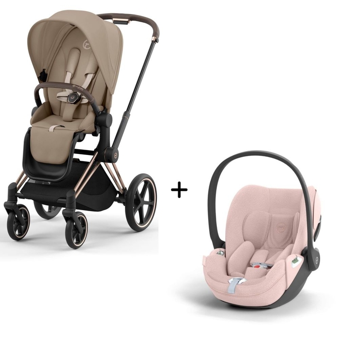 Carrinho de Bebé Priam Rosegold e Babycoque Cloud T i-Size Plus Cybex - Cybex - PACKPRIAM003-016