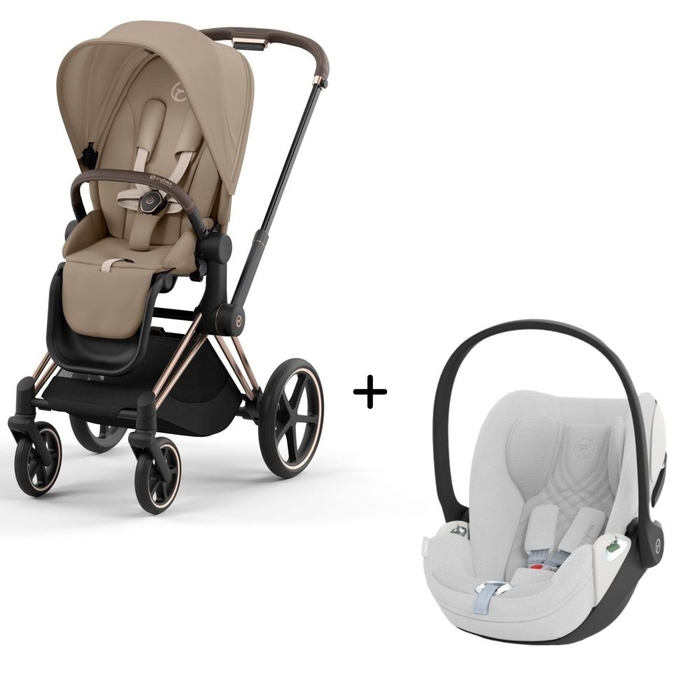 Carrinho de Bebé Priam Rosegold e Babycoque Cloud T i-Size Plus Cybex - Cybex - PACKPRIAM003-018