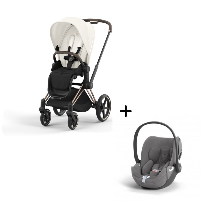 Carrinho de Bebé Priam Rosegold e Babycoque Cloud T i-Size Plus Cybex - Cybex - PACKPRIAM003-025