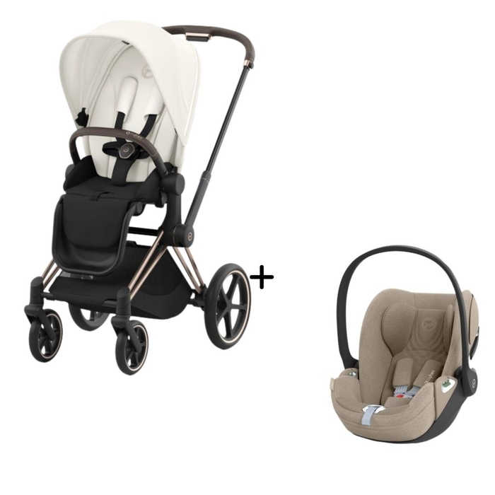 Carrinho de Bebé Priam Rosegold e Babycoque Cloud T i-Size Plus Cybex - Cybex - PACKPRIAM003-029