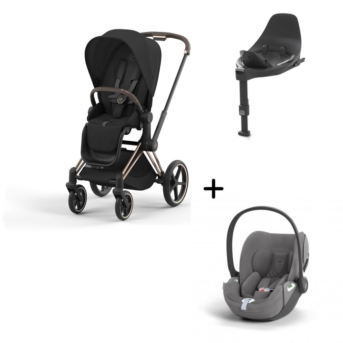 Carrinho de Bebé Priam Rosegold, Babycoque Cloud T i-Size Plus e Base T Isofix i-Size Cybex - Cybex - PACKPRIAM004-001