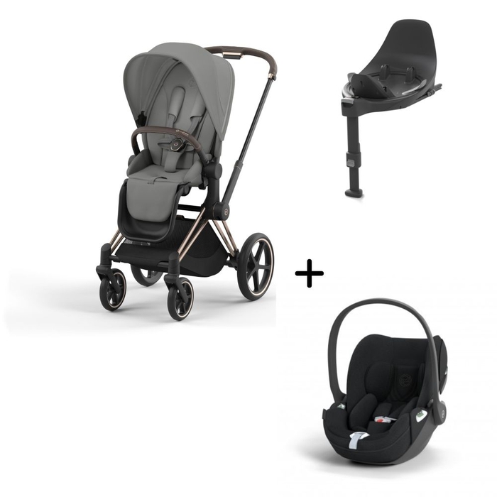 Carrinho de Bebé Priam Rosegold, Babycoque Cloud T i-Size Plus e Base T Isofix i-Size Cybex - Cybex - PACKPRIAM004-008