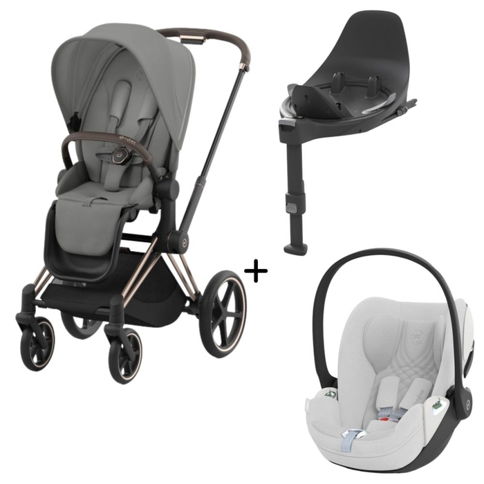 Carrinho de Bebé Priam Rosegold, Babycoque Cloud T i-Size Plus e Base T Isofix i-Size Cybex - Cybex - PACKPRIAM004-012