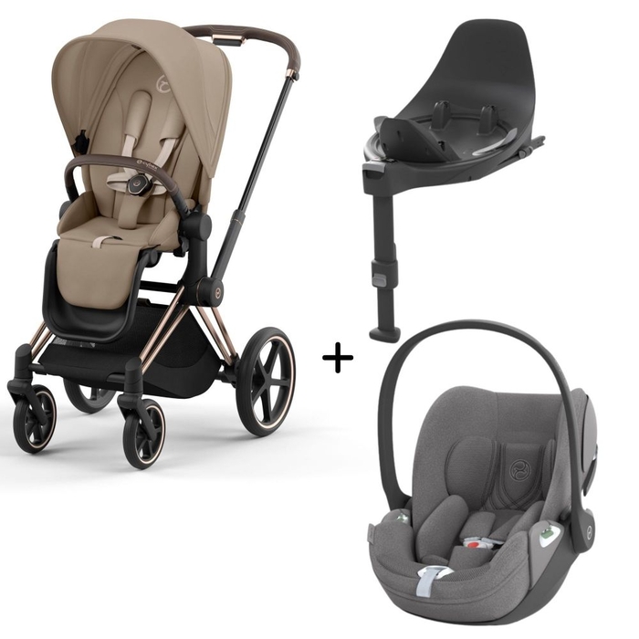 Carrinho de Bebé Priam Rosegold, Babycoque Cloud T i-Size Plus e Base T Isofix i-Size Cybex - Cybex - PACKPRIAM004-013