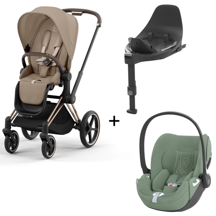 Carrinho de Bebé Priam Rosegold, Babycoque Cloud T i-Size Plus e Base T Isofix i-Size Cybex - Cybex - PACKPRIAM004-015