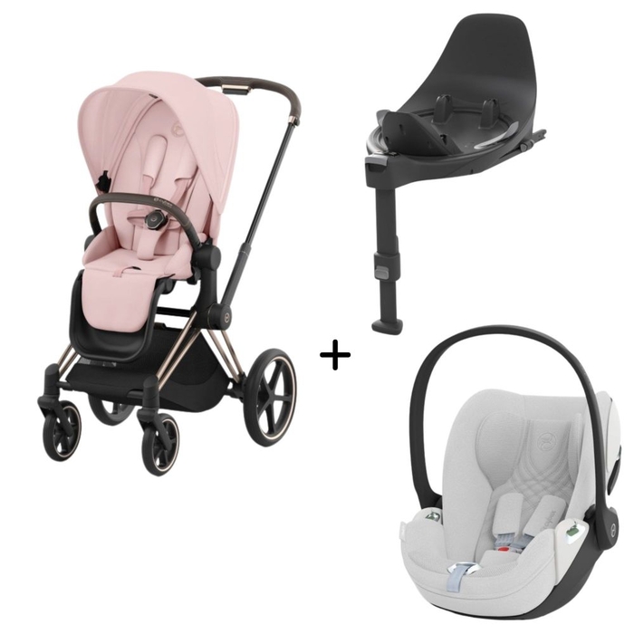 Carrinho de Bebé Priam Rosegold, Babycoque Cloud T i-Size Plus e Base T Isofix i-Size Cybex - Cybex - PACKPRIAM004-024