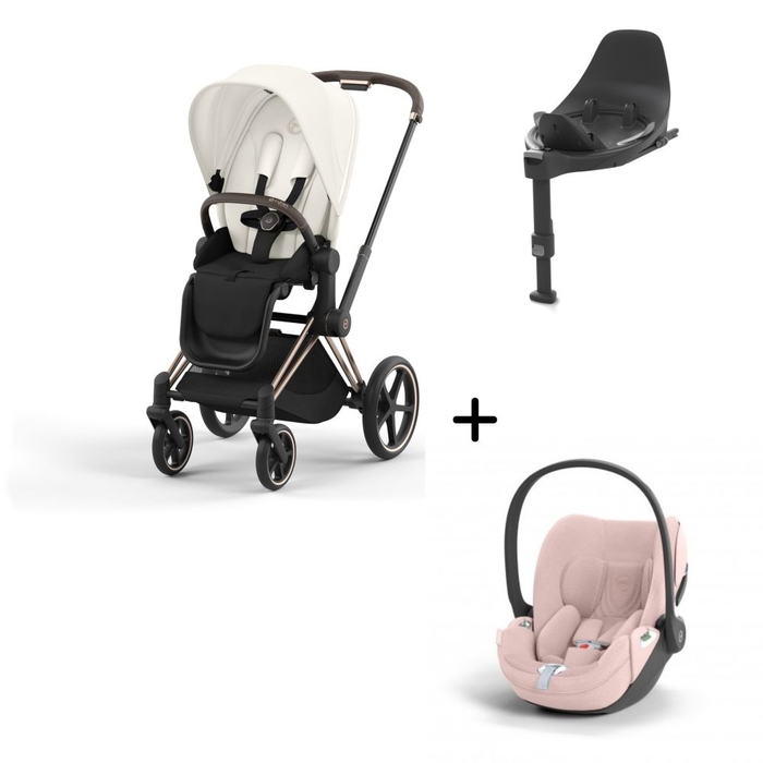 Carrinho de Bebé Priam Rosegold, Babycoque Cloud T i-Size Plus e Base T Isofix i-Size Cybex - Cybex - PACKPRIAM004-028
