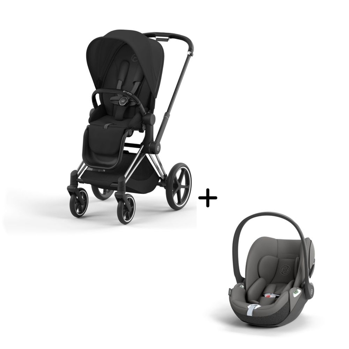 Carrinho de Bebé Priam Chrome Black e Babycoque Cloud T i-Size Cybex - Cybex - PACKPRIAM005-001