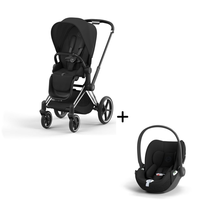 Carrinho de Bebé Priam Chrome Black e Babycoque Cloud T i-Size Cybex - Cybex - PACKPRIAM005-002