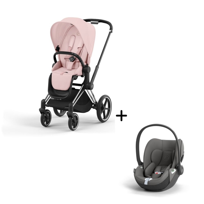 Carrinho de Bebé Priam Chrome Black e Babycoque Cloud T i-Size Cybex - Cybex - PACKPRIAM005-007