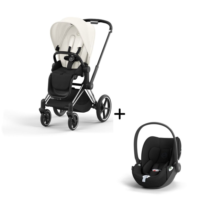 Carrinho de Bebé Priam Chrome Black e Babycoque Cloud T i-Size Cybex - Cybex - PACKPRIAM005-010