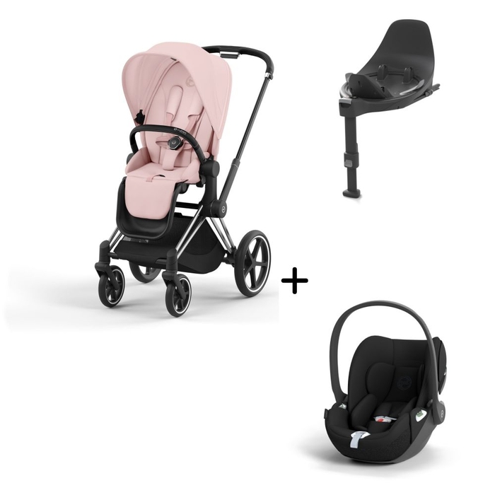 Carrinho de Bebé Priam Chrome Black, Babycoque Cloud T i-Size e Base T Isofix i-Size Cybex - Cybex - PACKPRIAM006-008