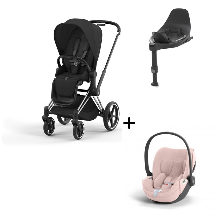 Carrinho de Bebé Chrome Black, Babycoque Cloud T i-Size Plus e Base T Isofix i-Size Cybex - Cybex - PACKPRIAM008-004