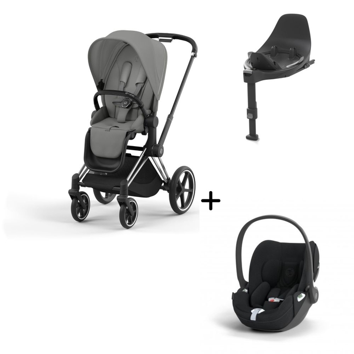 Carrinho de Bebé Chrome Black, Babycoque Cloud T i-Size Plus e Base T Isofix i-Size Cybex - Cybex - PACKPRIAM008-008