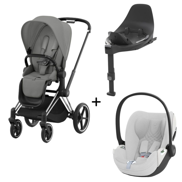Carrinho de Bebé Chrome Black, Babycoque Cloud T i-Size Plus e Base T Isofix i-Size Cybex - Cybex - PACKPRIAM008-012