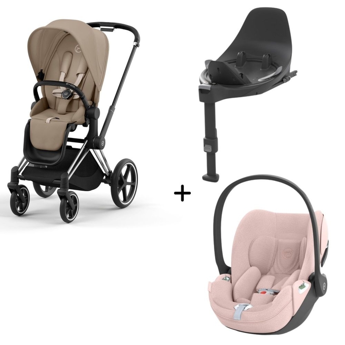 Carrinho de Bebé Chrome Black, Babycoque Cloud T i-Size Plus e Base T Isofix i-Size Cybex - Cybex - PACKPRIAM008-016