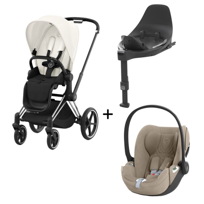 Carrinho de Bebé Chrome Black, Babycoque Cloud T i-Size Plus e Base T Isofix i-Size Cybex - Cybex - PACKPRIAM008-029