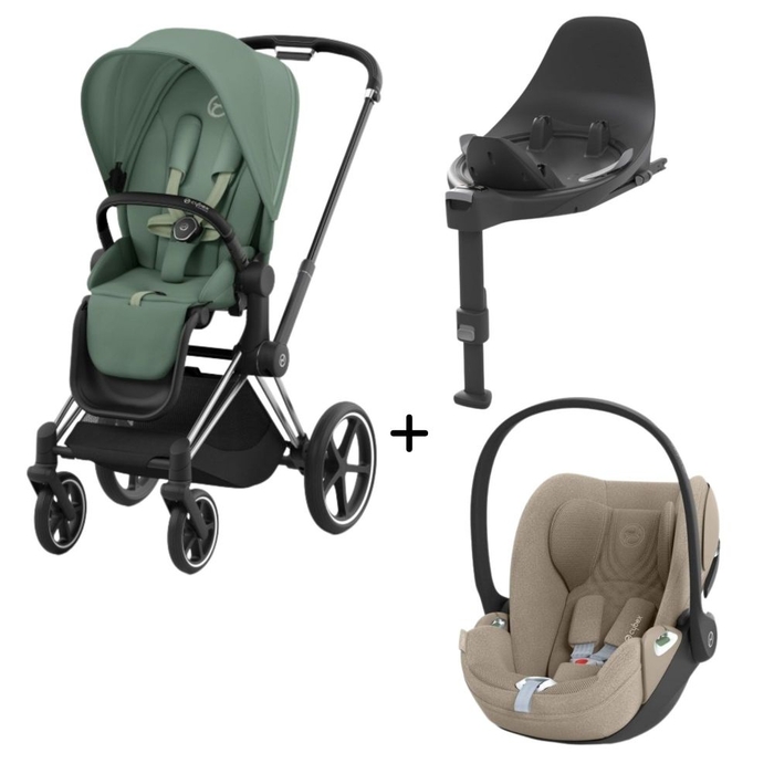 Carrinho de Bebé Chrome Black, Babycoque Cloud T i-Size Plus e Base T Isofix i-Size Cybex - Cybex - PACKPRIAM008-035