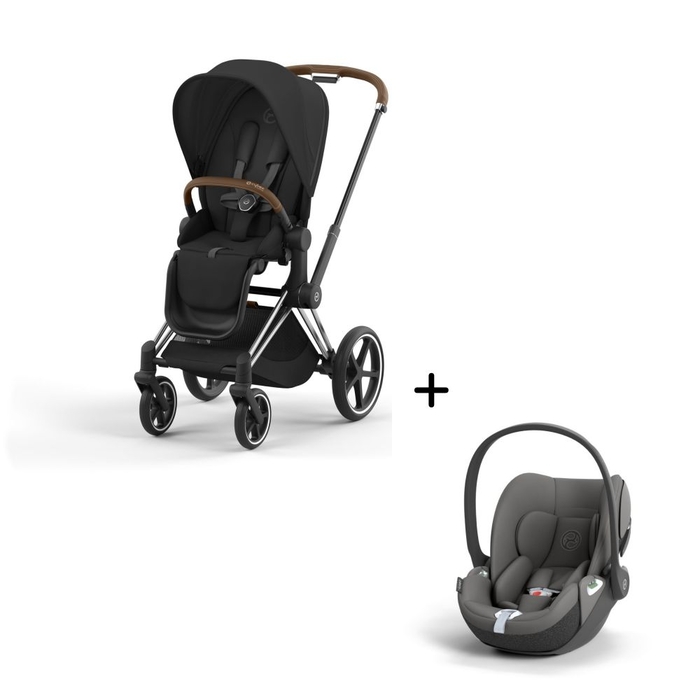 Carrinho de Bebé Priam Chrome Brown e Babycoque Cloud T i-Size Cybex - Cybex - PACKPRIAM009-001