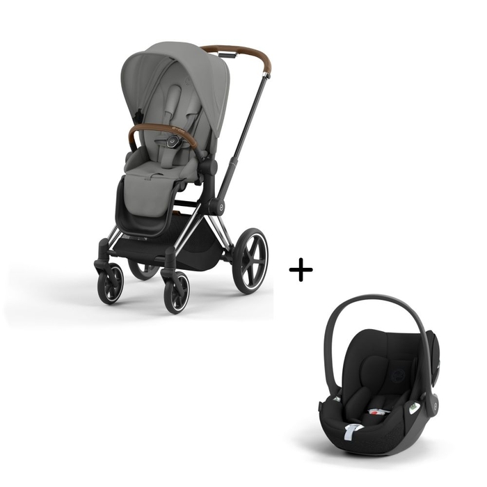 Carrinho de Bebé Priam Chrome Brown e Babycoque Cloud T i-Size Cybex - Cybex - PACKPRIAM009-004