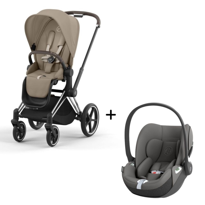 Carrinho de Bebé Priam Chrome Brown e Babycoque Cloud T i-Size Cybex - Cybex - PACKPRIAM009-005