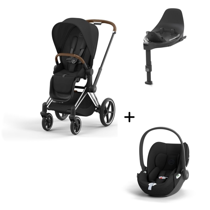 Carrinho de Bebé Priam Chrome Brown, Babycoque Cloud T i-Size e Base T Isofix i-Size Cybex - Cybex - PACKPRIAM010-002