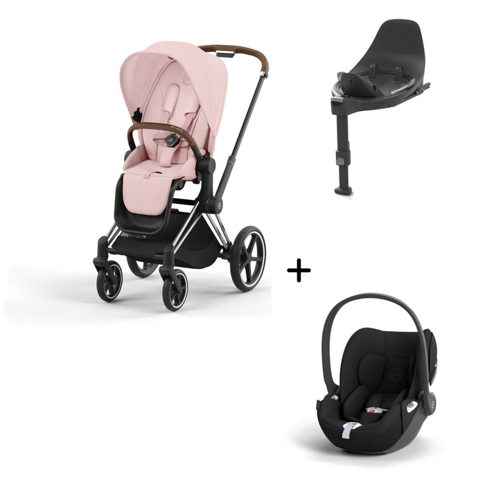 Carrinho de Bebé Priam Chrome Brown, Babycoque Cloud T i-Size e Base T Isofix i-Size Cybex - Cybex - PACKPRIAM010-008