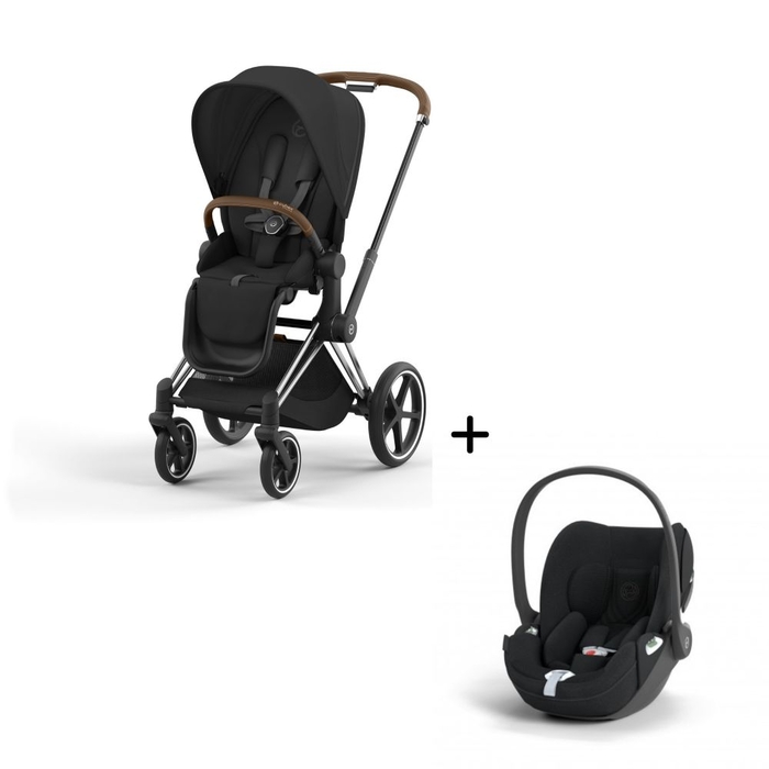 Carrinho de Bebé Priam Chrome Brown e Babycoque Cloud T i-Size Plus Cybex - Cybex - PACKPRIAM011-002