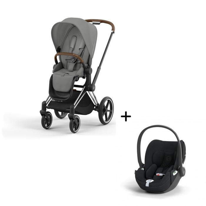Carrinho de Bebé Priam Chrome Brown e Babycoque Cloud T i-Size Plus Cybex - Cybex - PACKPRIAM011-008