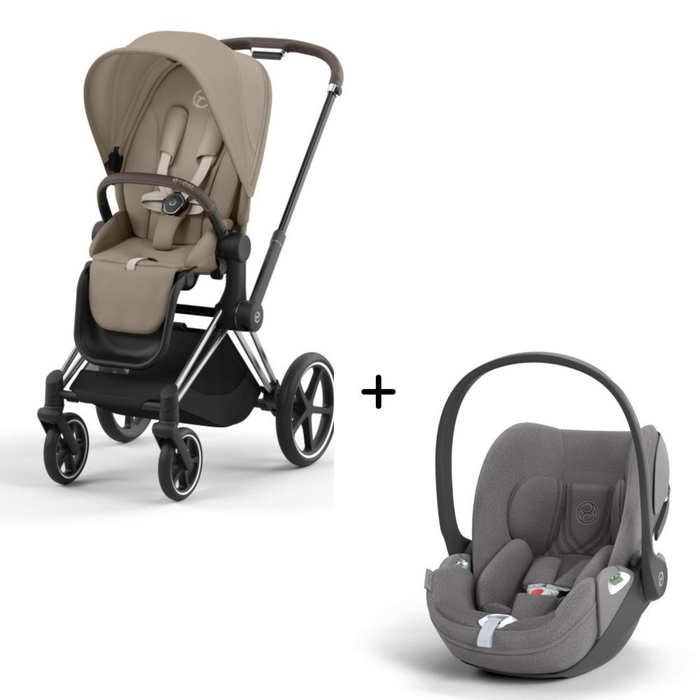 Carrinho de Bebé Priam Chrome Brown e Babycoque Cloud T i-Size Plus Cybex - Cybex - PACKPRIAM011-013