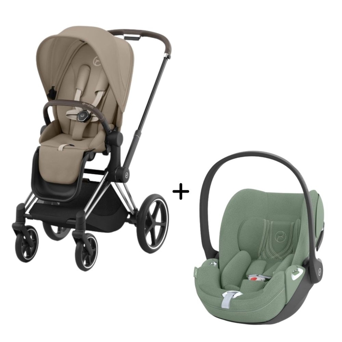 Carrinho de Bebé Priam Chrome Brown e Babycoque Cloud T i-Size Plus Cybex - Cybex - PACKPRIAM011-015