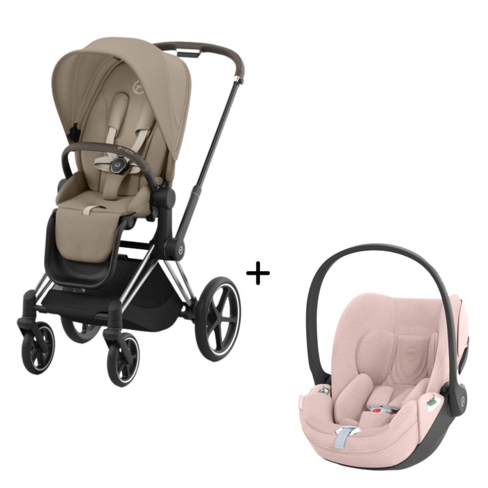 Carrinho de Bebé Priam Chrome Brown e Babycoque Cloud T i-Size Plus Cybex - Cybex - PACKPRIAM011-016