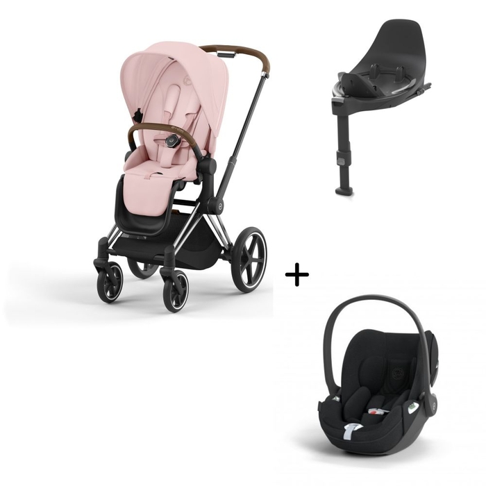 Carrinho de Bebé Priam Chrome Brown, Babycoque Cloud T i-Size Plus e Base T Isofix i-Size Cybex - Cybex - PACKPRIAM012-020