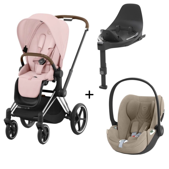 Carrinho de Bebé Priam Chrome Brown, Babycoque Cloud T i-Size Plus e Base T Isofix i-Size Cybex - Cybex - PACKPRIAM012-023