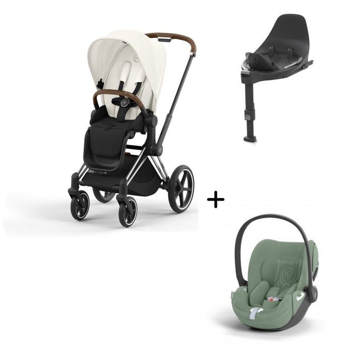 Carrinho de Bebé Priam Chrome Brown, Babycoque Cloud T i-Size Plus e Base T Isofix i-Size Cybex - Cybex - PACKPRIAM012-027