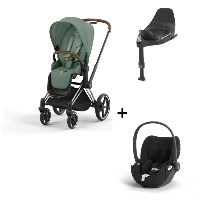 Carrinho de Bebé Priam Chrome Brown, Babycoque Cloud T i-Size Plus e Base T Isofix i-Size Cybex - Cybex - PACKPRIAM012-032